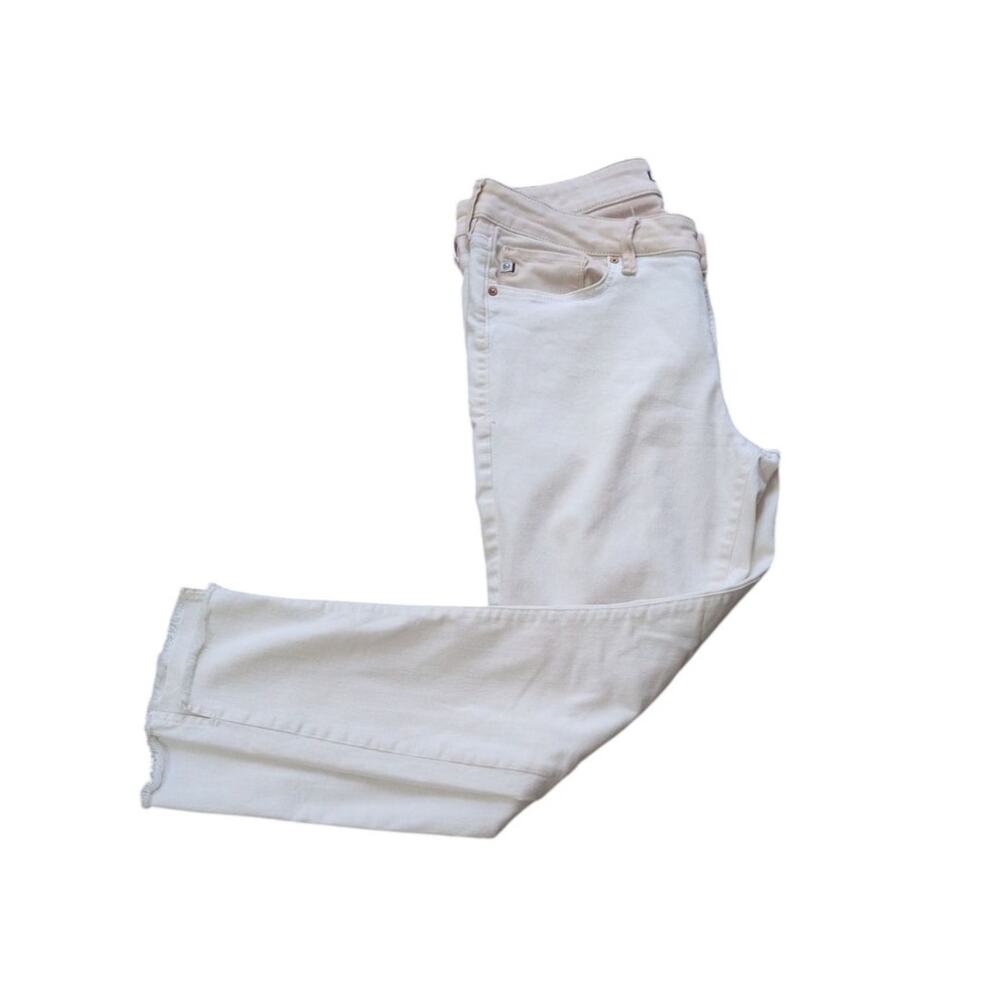 Dear John White Crop Jeans with Beige Waistband Size 30 - Picture 2 of 6